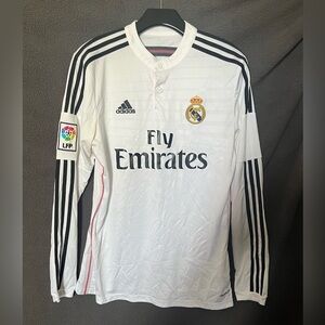 Men’s Auth. Adidas Real Madrid 2014/15 Home Long Sleeve Jersey Sz M Sergio Ramos